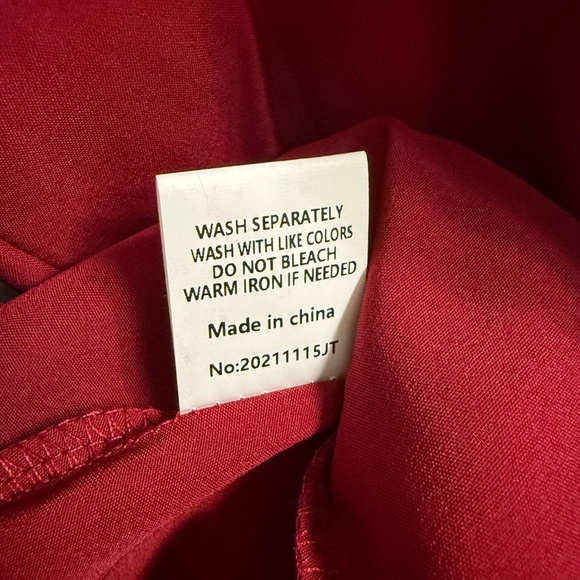 Women’s V-Neck Long Sleeve Wrap Dress with Ruffle Hem - Picture 7 of 7